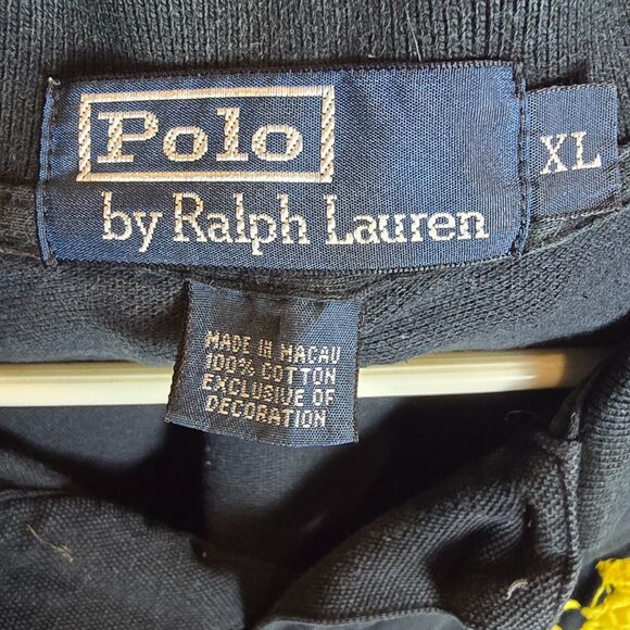 Polo Ralph Lauren Big Pony #3 Black Short Sleeve Rugby Shirt Custom Fit Large XL - Picture 3 of 16